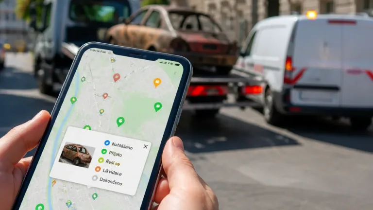 Šumperk spustil online mapu vraků aut, veřejnost uvidí polohu i stav likvidace