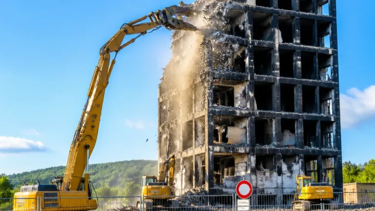 Torzo vyhořelé výškové budovy ve Zlíně bourají. Konec hrubé demolice slibují do srpna