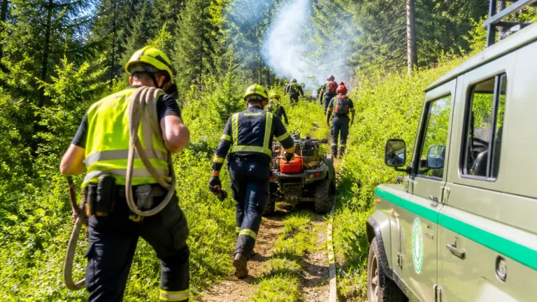 Trutnovští hasiči uhasili požár v obtížně přístupném terénu u Svobody nad Úpou