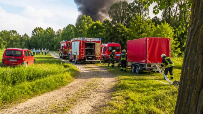 U Borohrádku zasahuje osm jednotek hasičů u lesního požáru, okolí vyzýváno k opatrnosti