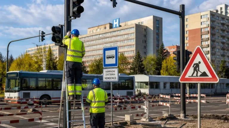 Ústí nad Labem zahájilo stavbu nové světelně řízené křižovatky u Masarykovy nemocnice