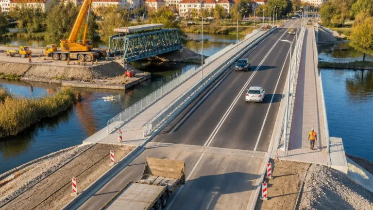 V Břeclavi otevřeli nový most do Poštorné, mostní provizoria se začínají rozebírat