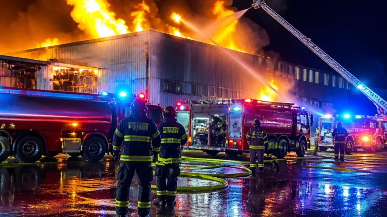 V Litvínově v noci hořela průmyslová hala, zasahovalo deset jednotek, škoda cca 3 miliony