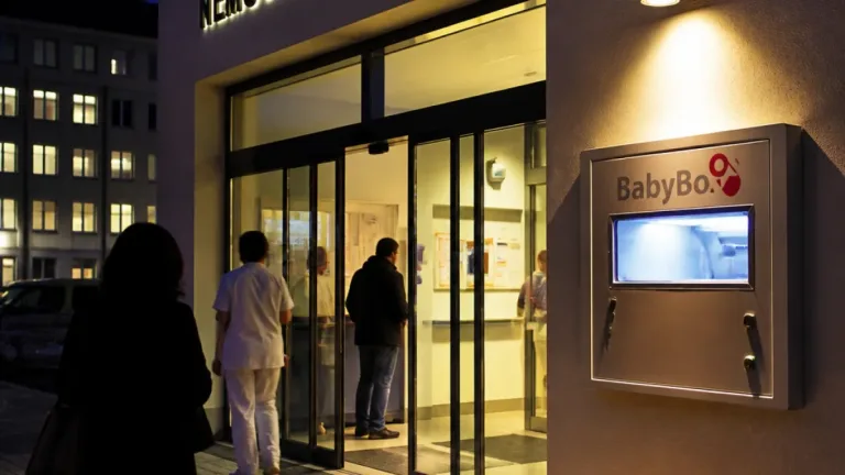V Nemocnici Slaný instalovali babybox nové generace u hlavního vchodu