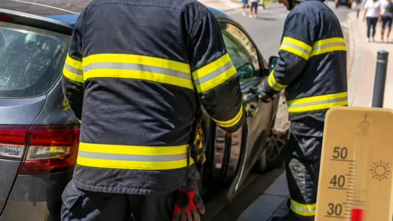 V Trutnově hasiči dobyli zamčené auto a zachránili dvouleté dítě bez zranění