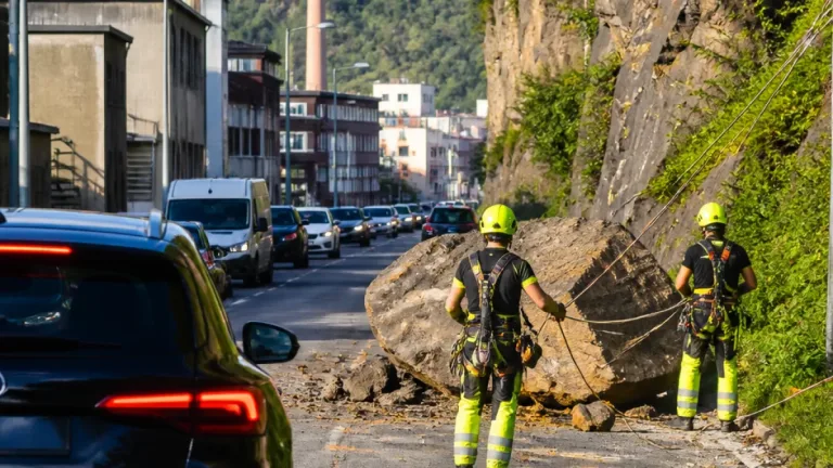 Ve Děčíně se sesunul kus skalního masivu, I/13 byla na několik hodin uzavřena