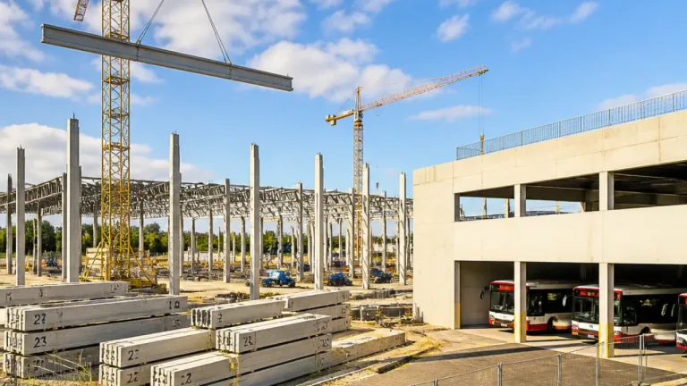 Ve Slatině začala montáž prefabrikované konstrukce nové trolejbusové haly, kapacita vzroste na ~75 vozidel