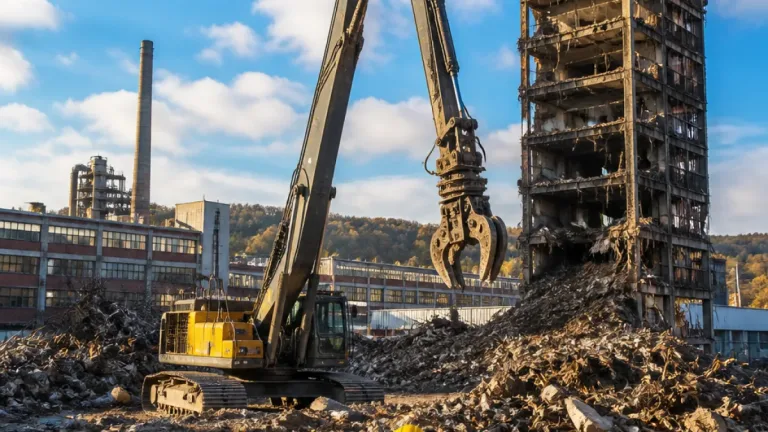 Ve Zlíně pokračuje demolice vyhořelé výškové budovy, práce potrvají několik týdnů