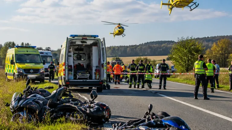 Večer ve Středočeském kraji: tři těžké nehody motocyklů, jeden mrtvý a dvě letecké přepravy