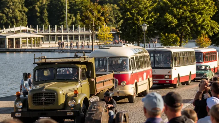 Veterány z éry ČSSR projely jižním Plzeňskem: Jízda vedla ze Škodalandu až na zámek v Žinkovech