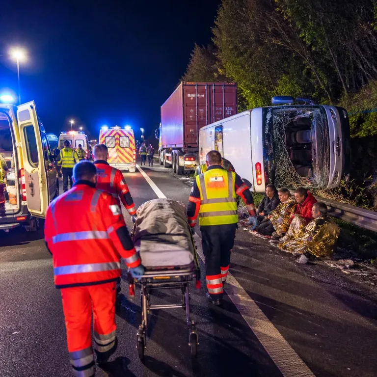 Po srážce autobusu s kamionem je 34 zraněných, dva pacienti v kritickém stavu