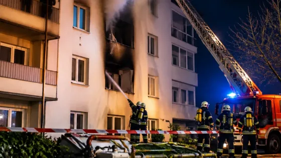 Bremerhaven: Nächtlicher Großeinsatz der Feuerwehr nach Wohnungsbrand in Lehe