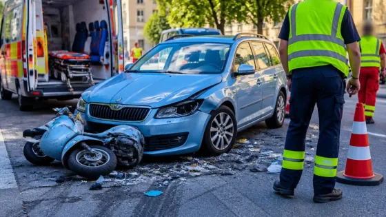 Leichtverletzter Mopedfahrer nach Kollision in Zwickau: Unfall in der Kopernikusstraße
