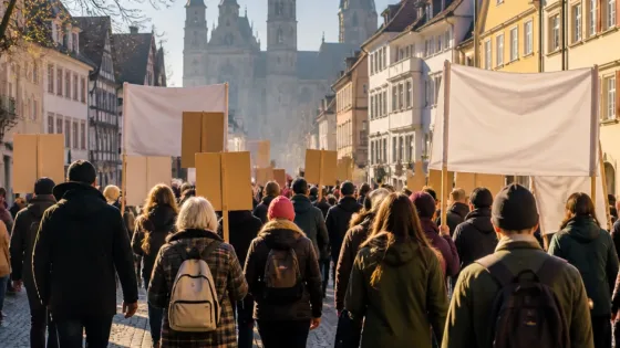 Worms: Demonstranten fordern soziale Sicherheit statt geplanter Kürzungen