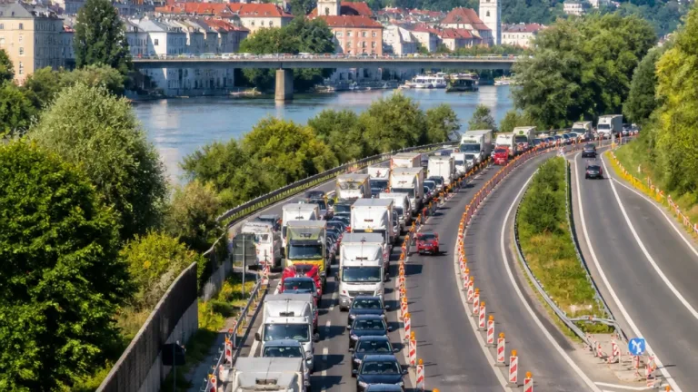 A3-Baustellen sorgen in Passau für Staus bis in die Innenstadt