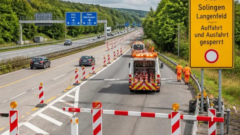 A3-Sperrungen bei Solingen: Anschlussstelle Solingen/Langenfeld für zwei Wochen dicht