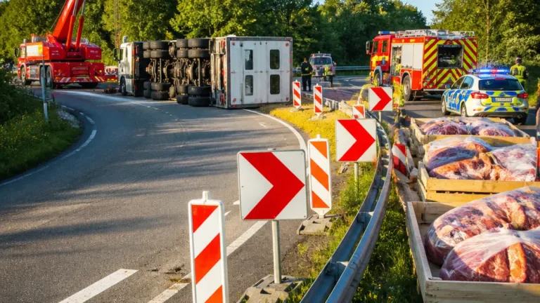 A7‑Auffahrt bei Neumünster‑Süd nach Lkw‑Unfall stundenlang gesperrt