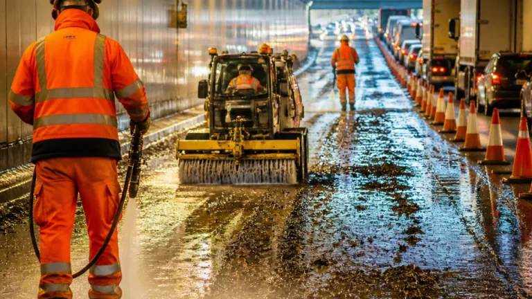 A7 bei Hamburg: Lkw verliert Klärschlamm – kilometerlange Staus und Reinigungsarbeiten