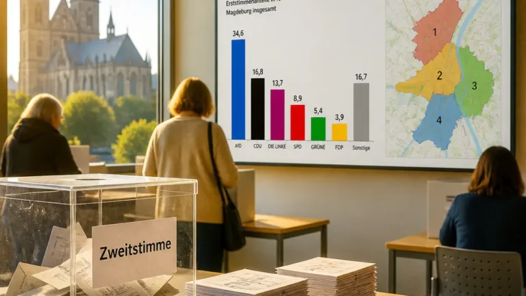 AfD führt in Magdeburg: Auswertung der Zweitstimmen in vier Wahlkreisen