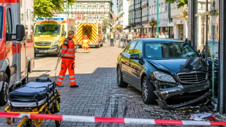 Auto rast in Hofgeismar in Fußgängerzone – acht Menschen verletzt, Fahrer kritisch