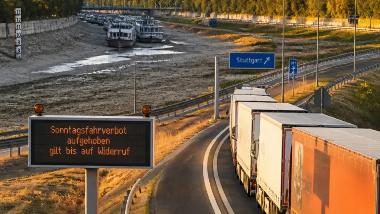 Baden-Württemberg setzt Lkw-Sonntagsfahrverbot vorübergehend aus wegen Niedrigwasser