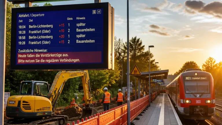 Bauverzögerung am Bahnhof Fangschleuse stört RE1-Betrieb — Verstärkerzüge entfallen