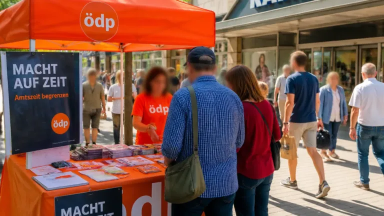 Bayreuth: ÖDP bietet Eintragungsmöglichkeit für Volksbegehren „MACHT AUF ZEIT“ in der Fußgängerzone