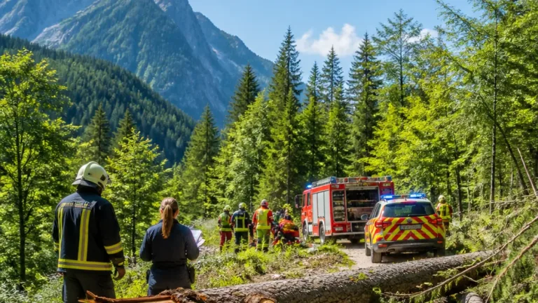 Bei Forstarbeiten in Garmisch-Partenkirchen: Zehnjähriges Kind von gefälltem Baum tödlich verletzt