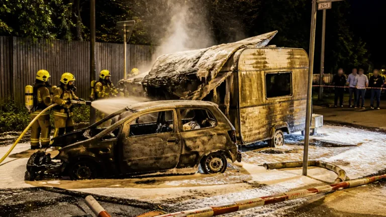Betrunkener Fahrer rammt Wohnwagen in Bochum-Wattenscheid – Feuer zerstört Anhänger