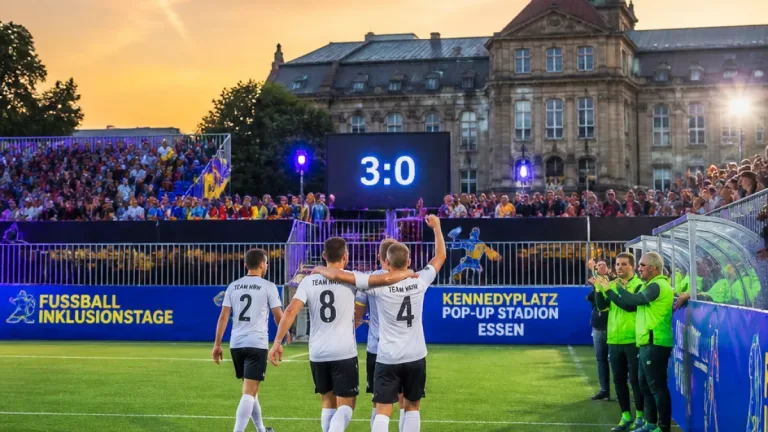 Blindenfußball-Endspiel in Essen: Marburg sichert sich Meisterschaft auf dem Kennedyplatz