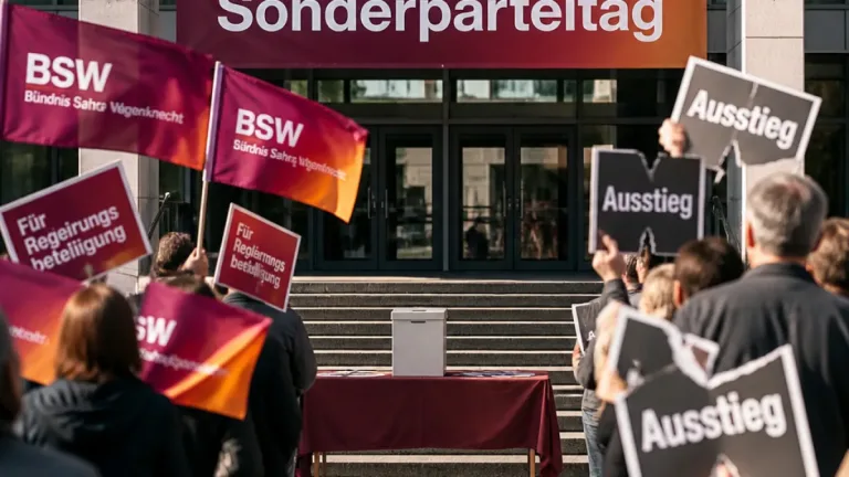 BSW ruft Sonderparteitag ein — Richtungsstreit über Regierungsbeteiligung in Thüringen spitzt sich zu