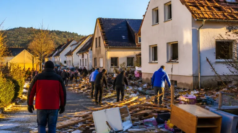 Bürgermeisterin schätzt Millionenschaden in Solms nach Tornado — Anwohner helfen sich gegenseitig