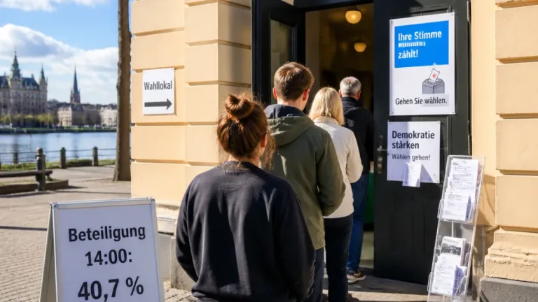 Deutlich höhere Beteiligung bis 14 Uhr: 40,7 Prozent geben in MV ihre Stimme ab