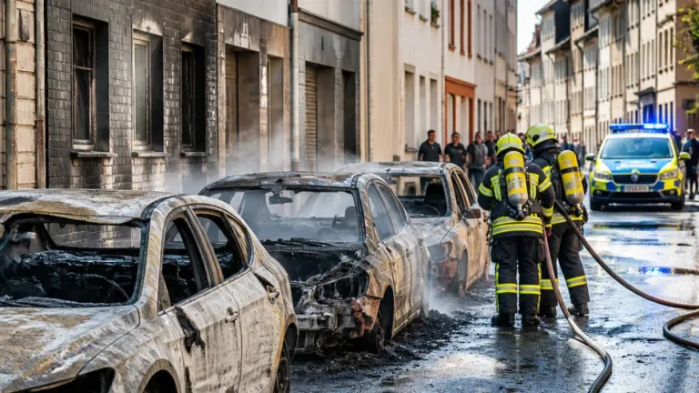 Drei ausgebrannte Fahrzeuge in Koblenz: Feuer in Weißen Gasse verursacht hohen Schaden