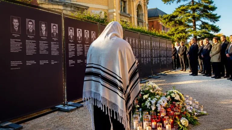 Erlangen: Ehemaliger Kantor Yonatan Amrani spricht Totengebet bei Wagner-Gedenkakt