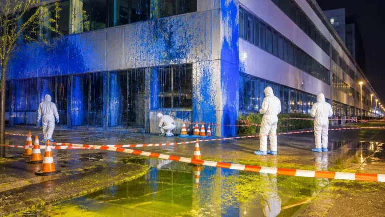 Farbanschlag und säureartige Flüssigkeit an KI-Firma in Überseestadt