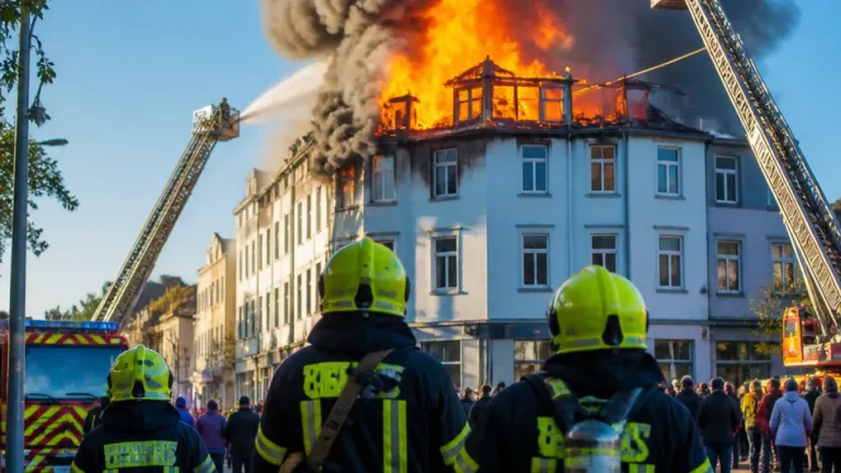 Fassadenbrand in Hagen: Dachstuhl betroffen, Supermarkt evakuiert
