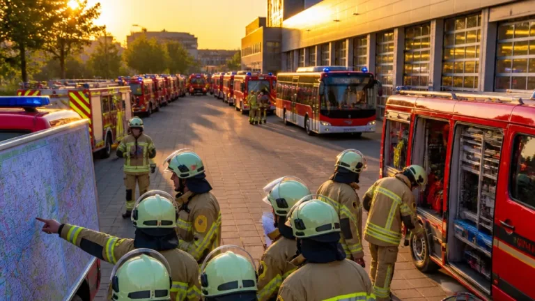 Feuerwehren aus Gelsenkirchen und Coesfeld mit 165 Kräften zur Waldbrandbekämpfung in Hürtgenwald verlegt