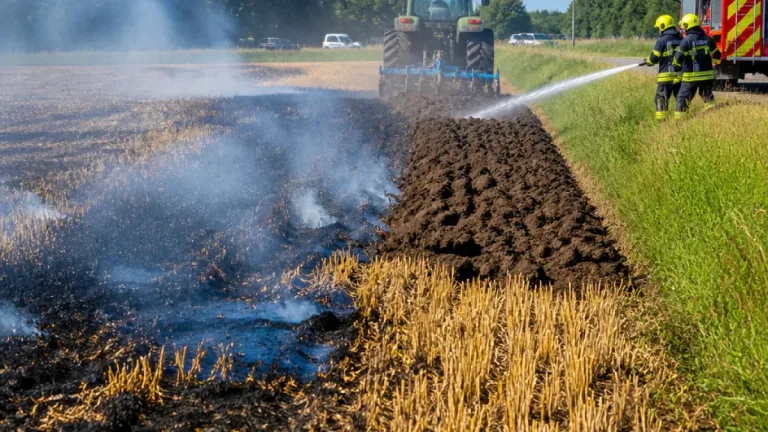 Flächenbrand in Bottrop-Kirchhellen rasch gelöscht – Landwirt half mit Furche