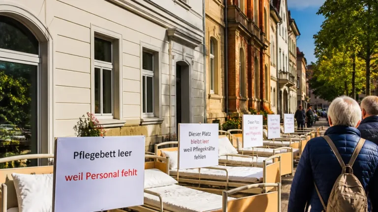Frankfurt (Oder): Pflegeeinrichtungen stellen leere Betten auf und protestieren gegen Bundesreform