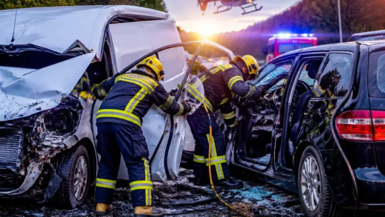 Frontalzusammenstoß in Weyhe: Eingeklemmter Fahrer mit schwerem Gerät befreit