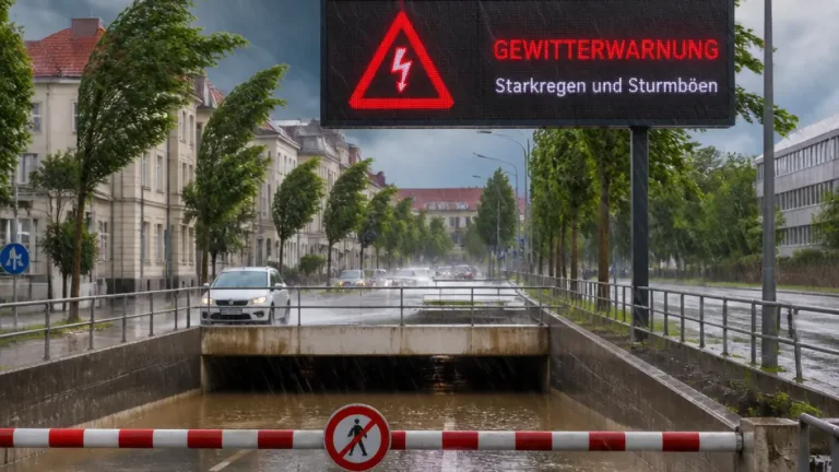 Gewitterwarnung für Cottbus: Starkregen und Böen am Abend, Wochenmitte wechselhaft