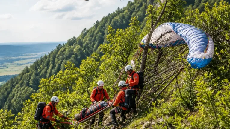 Gleitschirm am Hohenneuffen bricht ein – Pilot stürzt rund 15 Meter und wird schwer verletzt