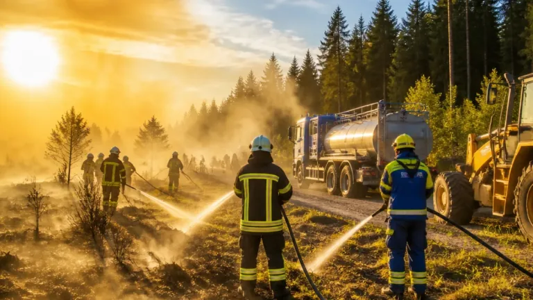 Großbrand bei Langscheid weitgehend gelöscht – Nachlöscharbeiten und Kontrollen dauern an