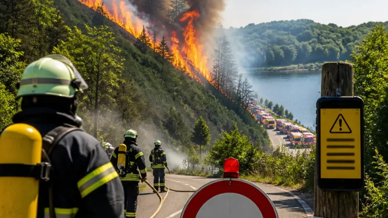 Großbrand bei Ottweiler: Feuer bedroht Wingertsweiher – Evakuierungen und Warnungen
