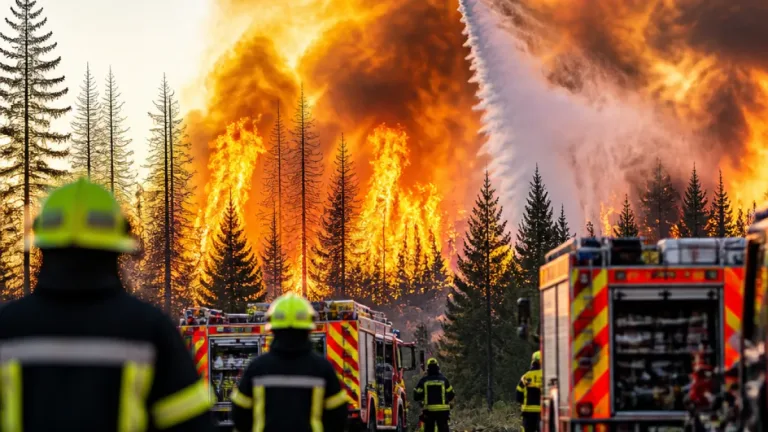 Großbrand im Main-Kinzig-Kreis: Feuerwehren kämpfen gegen mehrere Waldbrände bei Hitze und Wind