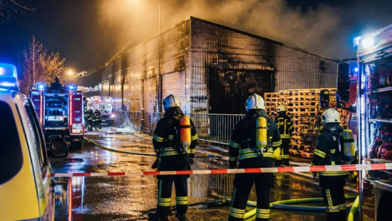 Großbrand in Charlottenburg-Nord: Lackiererei auf rund 150 Quadratmetern in Flammen