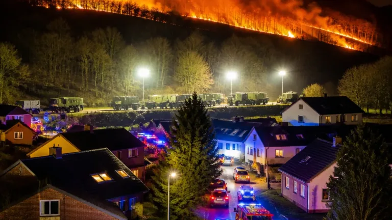 Großbrand in der Eifel: Hürtgenwald nahe Evakuierung, Hundert Hektar im Feuer