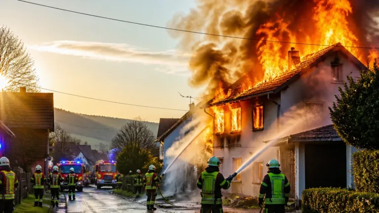 Großbrand in Goldbach bei Gotha: Feuerwehr kämpft stundenlang gegen Flammen
