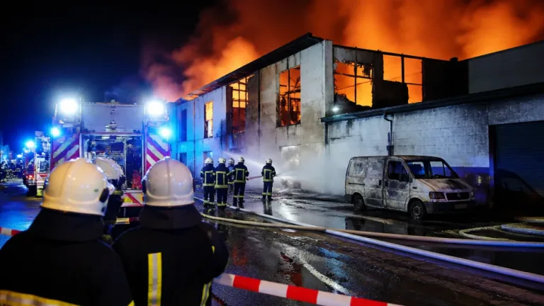 Großbrand in Hannover: Lagerhalle zerstört, Einsatzkräfte verhindern Ausbreitung